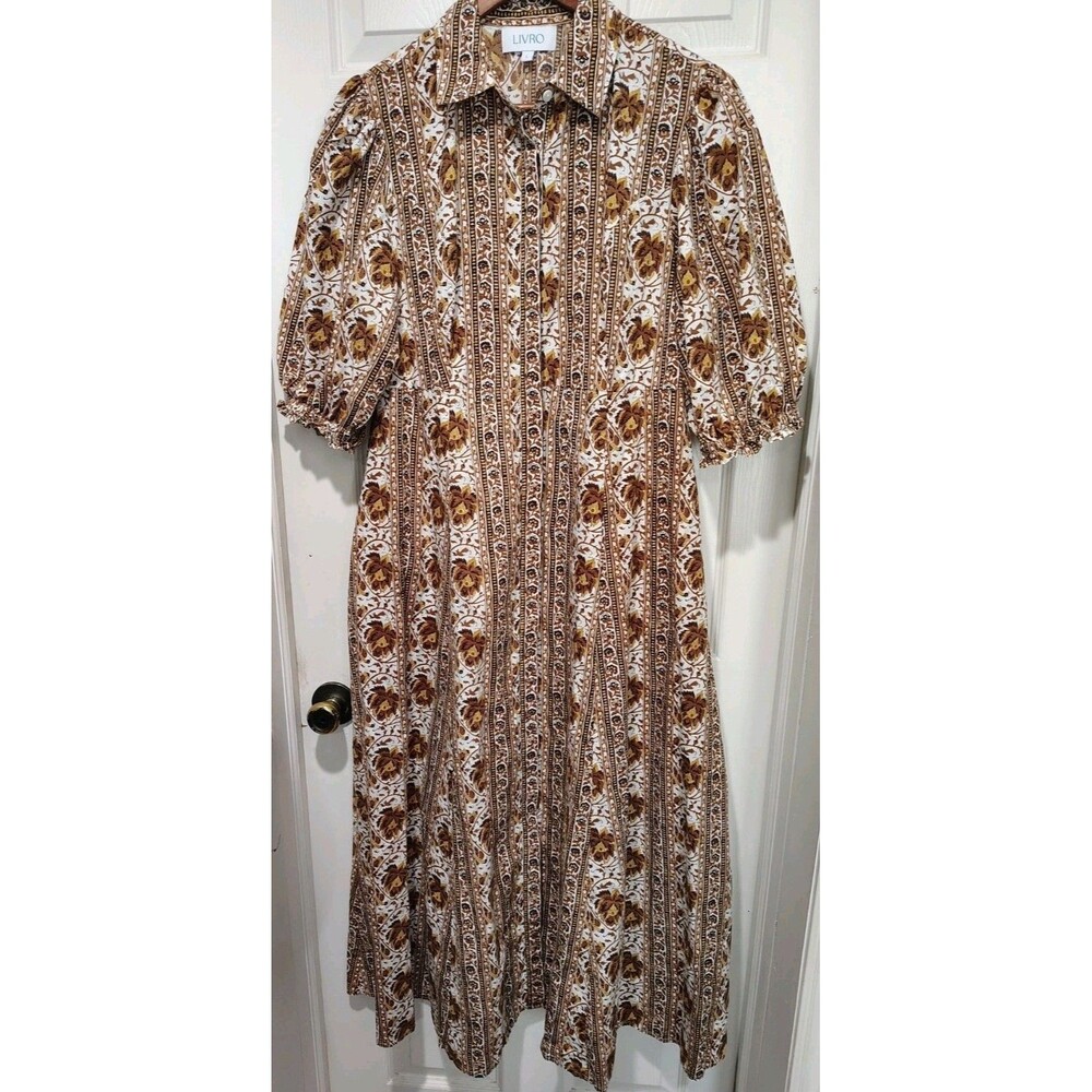 Livro Rosie Shirtdress Cotton Dress Size Large Maxi Woman - Picture 9 of 16